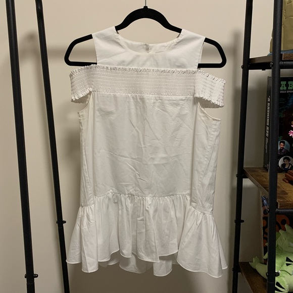 Tibi white shirt off shoulder - Picture 1 of 3